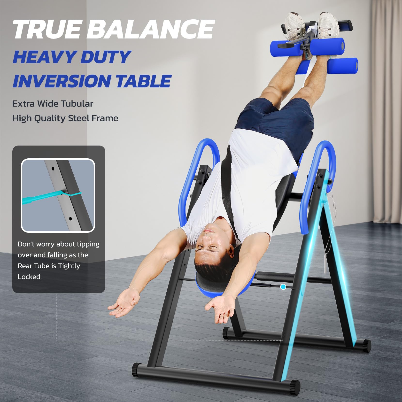 Heavy Duty Inversion Table,300 Lbs Capacity with Adjustable Protective ...
